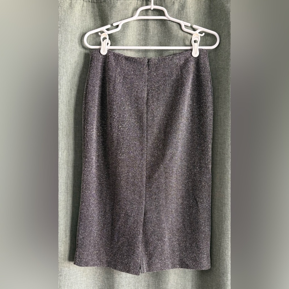 Chevron Herringbone print Pencil midi Skirt size 8 - Picture 2 of 5